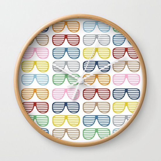 Rainbow Shutter Shades Wall Clock