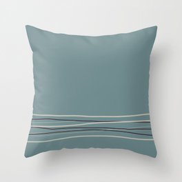 Blue Green Scribble Line Pattern 2021 Color of the Year Aegean Teal and Accent Shades Throw Pillow