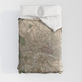 Illustrated Plan of London and Vicinity - Old Vintage Map Comforter