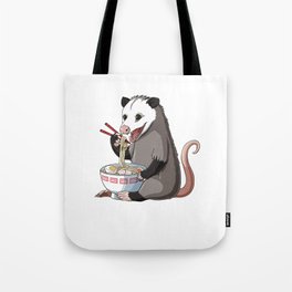 Opossum Eats Ramen Noodles Tote Bag