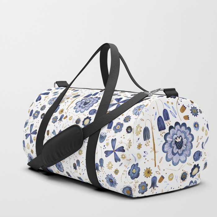 Indigo Flower Mashup Duffle Bag