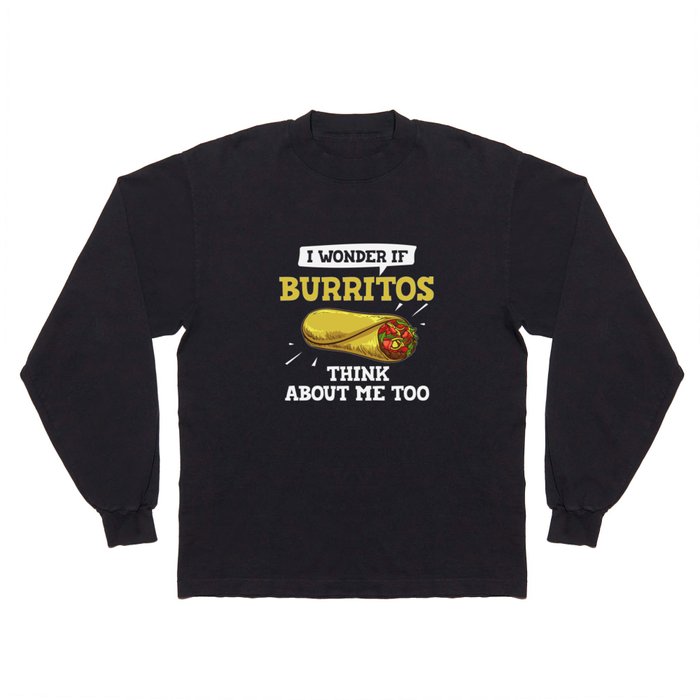 Burrito Tortilla Wrap Breakfast Bowl Vegan Long Sleeve T Shirt