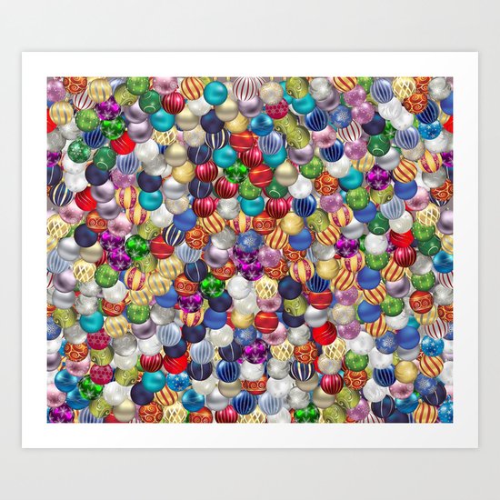 Christmas balls Art Print
