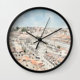 Lisbon Watercolour IX Wall Clock