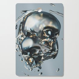 I guess you had to be there; headcase; metallic skulls crashing art portrait color photograph / photography Cutting Board