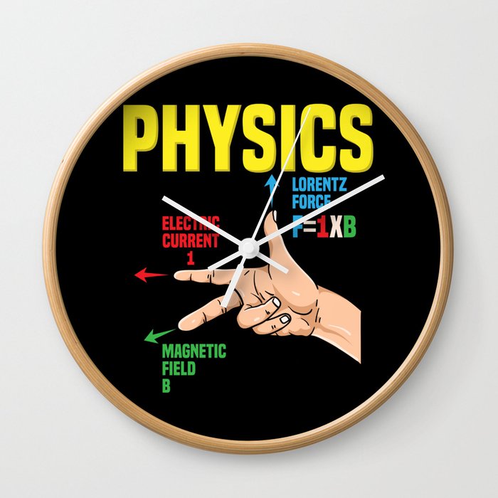 Physics Gang Sign: Right Hand Rule Wall Clock