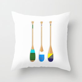 Painted Paddles Throw Pillow