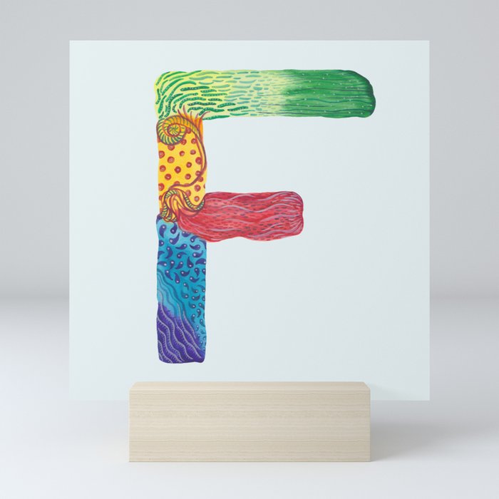 F for Fanny - Unique, personalised initial print. Mini Art Print