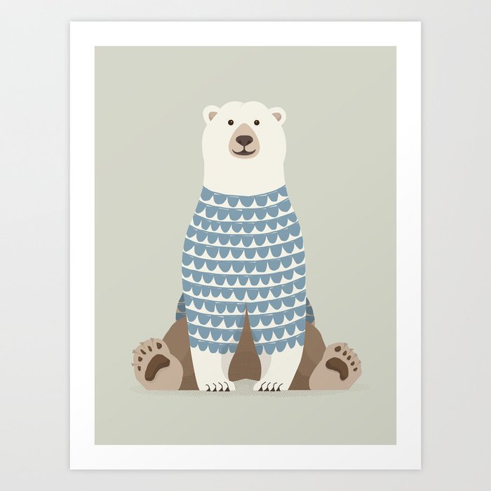 Whimsical Polar Bear Art Print