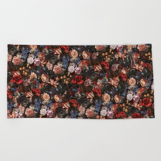 Vintage Summer Floral Beach Towel