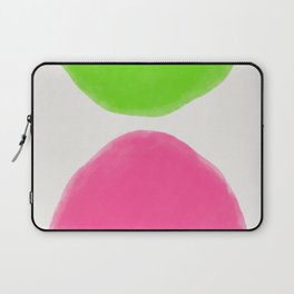 Cheerful Lime Green + Sangaria Sunset Pink Modern Blobs Laptop Sleeve