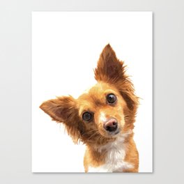 Curious Dog Portrait Canvas Print
