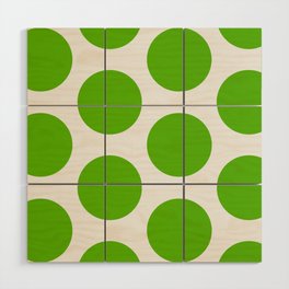 Green Polka Dots Wood Wall Art