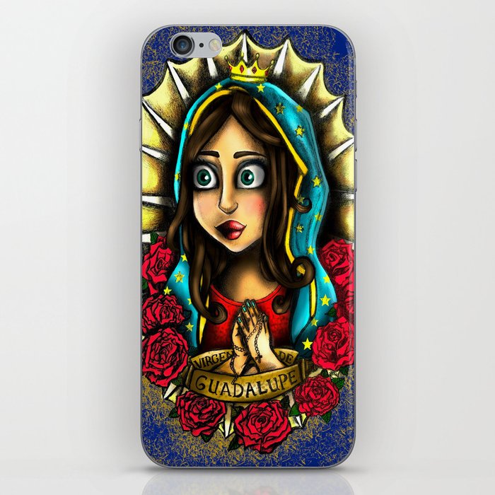 Lady Of Guadalupe (Virgen de Guadalupe) BLUE VERSION iPhone Skin