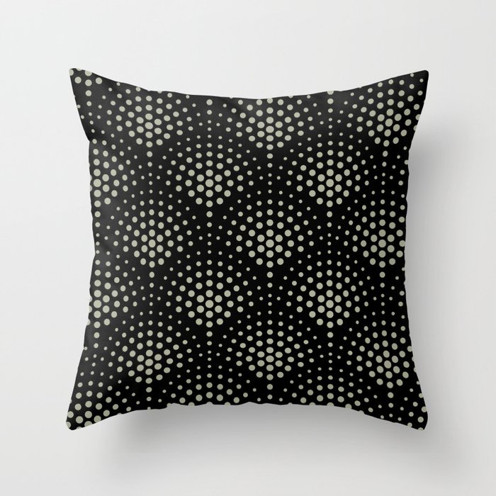 Green and Black Polka Dot Scallop Pattern Pairs PPG 2022 Color of the Year Olive Sprig PPG1125-4 Throw Pillow