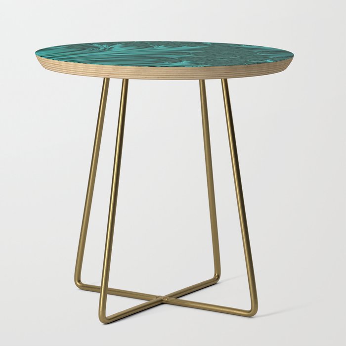 Fantastic Fractal Shapes Emerald Green Side Table