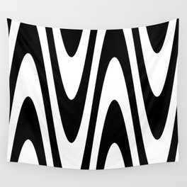 Black White Op-Art Optical Illusion Lines Retro Graphic Wall Tapestry