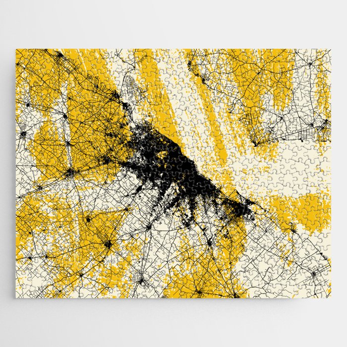 Buenos Aires, Argentina Map Collage, Yellow Jigsaw Puzzle