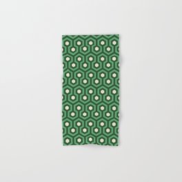 Emerald Goth Hexagons Pattern Hand & Bath Towel