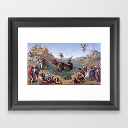 Perseus rescuing Andromeda from the Cracken Framed Art Print