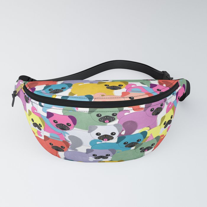 Colored Pugs Pattern - no1 Fanny Pack