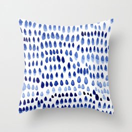 painted dots blue Throw Pillow