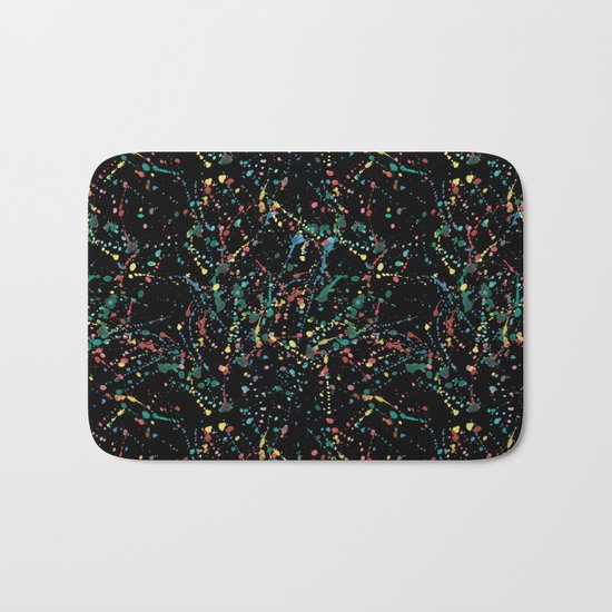 Splat Color Black R Bath Mat