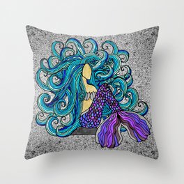 2017 Blue Mermaid Throw Pillow