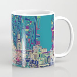 philadelphia city skyline map Coffee Mug