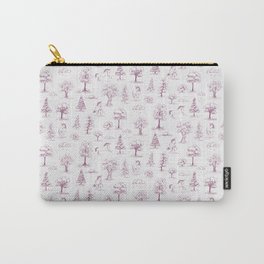 Toile de jouy unicorn magenta on off-white Carry-All Pouch
