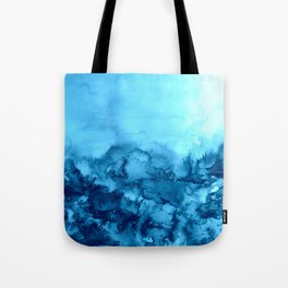 INTO ETERNITY, TURQUOISE Colorful Aqua Blue Watercolor Painting Abstract Art Floral Landscape Nature Tote Bag