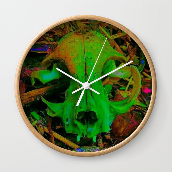 Cat Skull Wall Clock