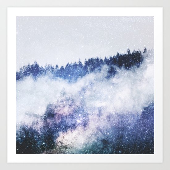 Galaxy Forest Art Print