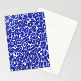 Periwinkle Painted Leopard Stationery Card