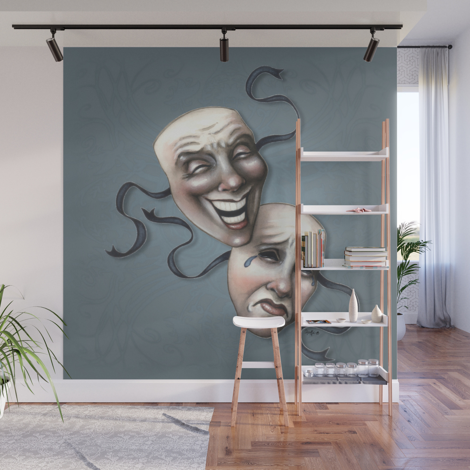 COMEDY TRAGEDY DRAMA MASKS ACTING WALL DECOR DECAL Many Sizes Available 