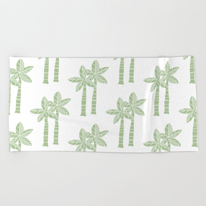 Palm Tree Pattern Nile Green 3 Beach Towel