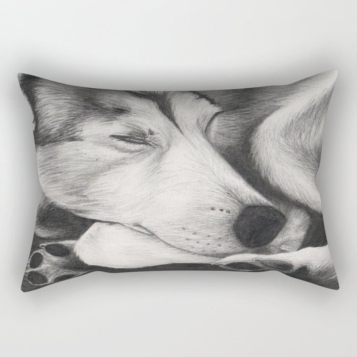 Sleeping Wolf Rectangular Pillow
