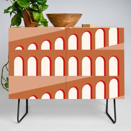 Bauhaus Arch Minimalist Nude Terracotta Warm Color Credenza