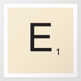 Scrabble Lettre E Letter Art Print