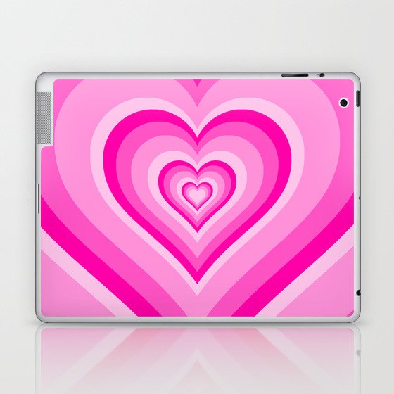 Pink Love Heart Laptop & iPad Skin
