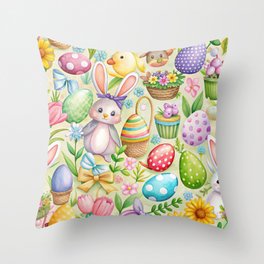 Easter pattern Throw Pillow