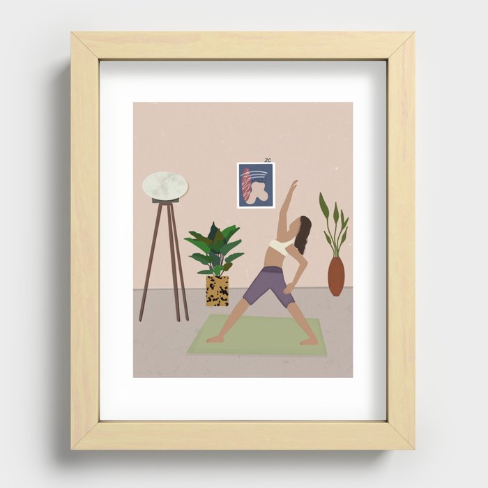 yoga at home Recessed Framed Print