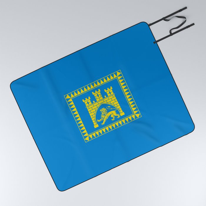 Flag of Lviv (Ukraine) Picnic Blanket