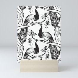 Peacock engraving pattern Mini Art Print