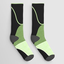 WHALE SONG Midcentury Modern Geometry Green Socks