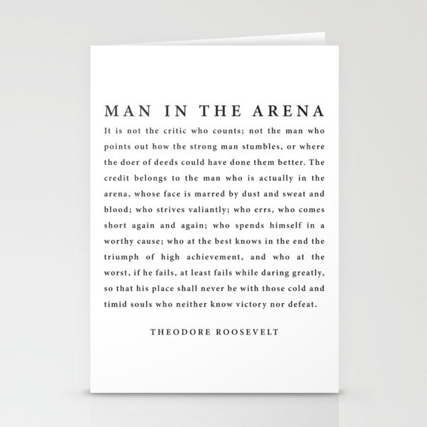 The Man In The Arena, Theodore Roosevelt Stationery Cards