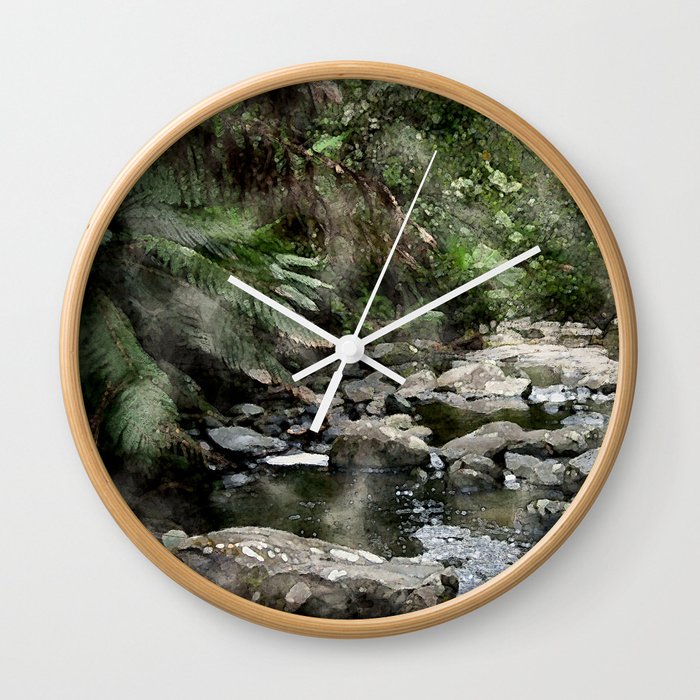 Riverbed Watercolour Wall Clock