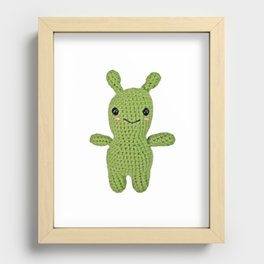 Cute Alien Crochet Amigurumi Recessed Framed Print