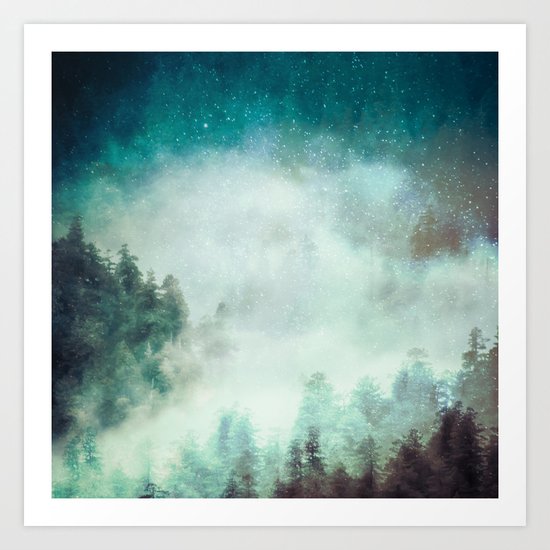 Galaxy Forest Art Print