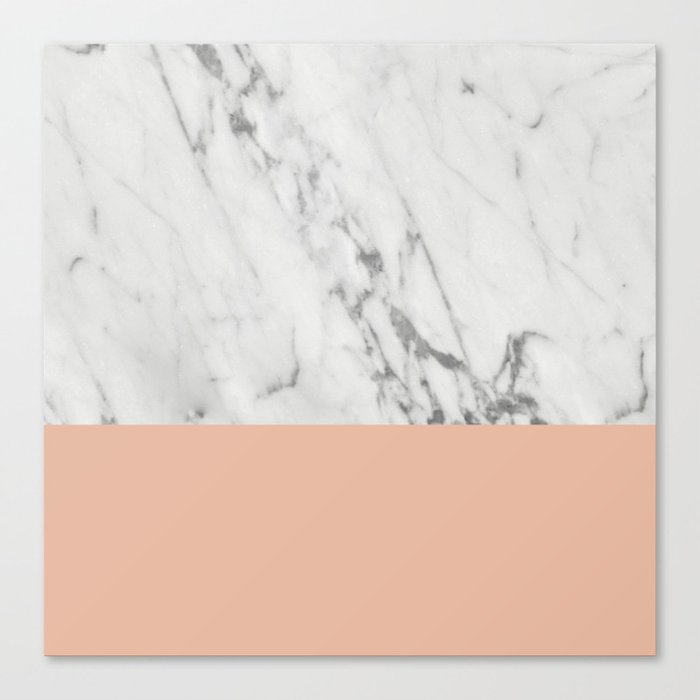 Marble and Blush Pink Canvas Print